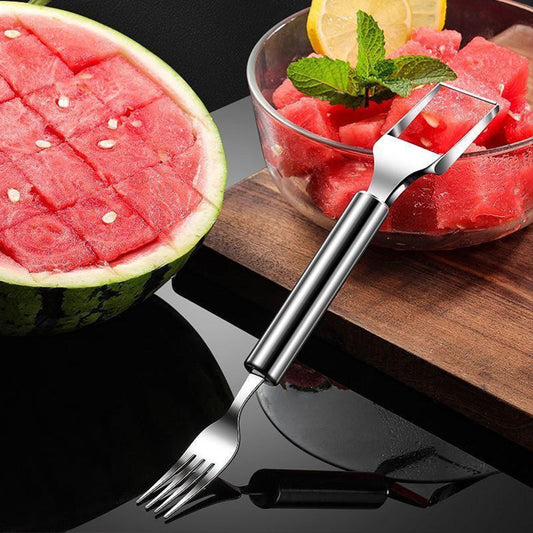 Tagliafrutta e Forchetta 2 in 1 in Acciaio Inox