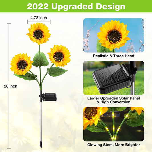 Lucine Solari a LED da Giardino a Forma di Girasole