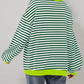 Top da Donna Oversize a Righe con Maniche Lunghe