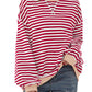 Top da Donna Oversize a Righe con Maniche Lunghe