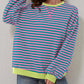 Top da Donna Oversize a Righe con Maniche Lunghe
