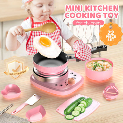 🎁👧🏻 60% DI SCONTO! 🎉 Mini Cucina Giocattolo 22 Pezzi – Effetti Sonori/Luci, Sviluppo Cognitivo & Gioco Realistico 🍳📦