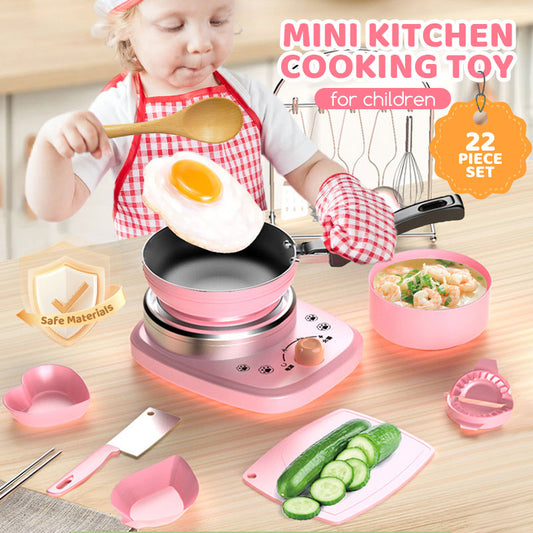 🎁👧🏻 60% DI SCONTO! 🎉 Mini Cucina Giocattolo 22 Pezzi – Effetti Sonori/Luci, Sviluppo Cognitivo & Gioco Realistico 🍳📦