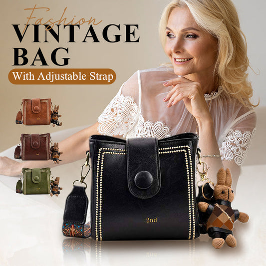 Borsa vintage alla moda con tracolla larga e regolabile