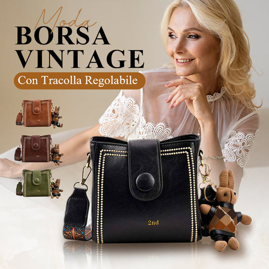 Borsa Vintage con Tracolla Larga Regolabile