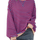 Top da Donna Oversize a Righe con Maniche Lunghe