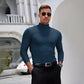 🔥SCONTO DEL 49% ORA! ✨ T-shirt slim fit da uomo con collo alto - Tessuto elastico e traspirante, stile moderno per la palestra o l'abbigliamento casual 🏃‍♂️📦