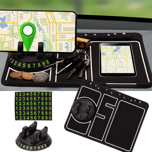 Tappetino Antiscivolo 4-in-1 per Auto con Supporto Smartphone