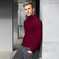 🔥SCONTO DEL 49% ORA! ✨ T-shirt slim fit da uomo con collo alto - Tessuto elastico e traspirante, stile moderno per la palestra o l'abbigliamento casual 🏃‍♂️📦