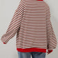 Top da Donna Oversize a Righe con Maniche Lunghe