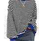Top da Donna Oversize a Righe con Maniche Lunghe