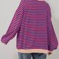 Top da Donna Oversize a Righe con Maniche Lunghe