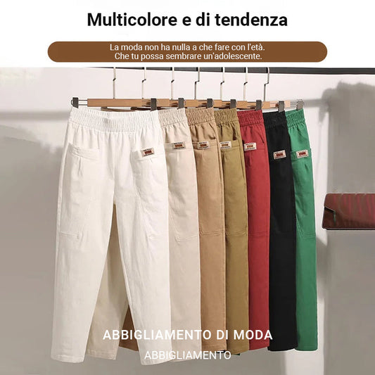 Pantaloni da Donna in Cotone con Vita Elastica