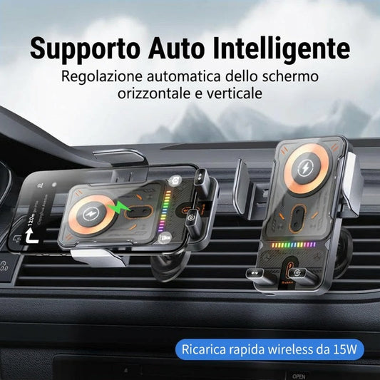🔥SALDI CALDI 61% DI SCONTO🎁⚡Più di 50.000 venduti! 📱Supporto auto 2-in-1 ruotabile per telefoni cellulari e caricatore wireless⚡