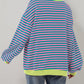 Top da Donna Oversize a Righe con Maniche Lunghe