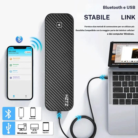 📢🔥2026 Uutuudet - 60% alennus!🏆Stampante portatile A4, 1 set di stampante fotografica wireless ricaricabile tramite USB, stampante da viaggio compatibile con Bluetooth per sistemi Windows, accessori per ufficio