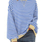 Top da Donna Oversize a Righe con Maniche Lunghe