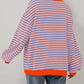 Top da Donna Oversize a Righe con Maniche Lunghe