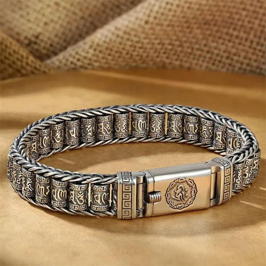 📿 50% DI SCONTO! ✨ Braccialetto Ruota della Preghiera a Sei Caratteri – Rotazione per Meditazione, Mantra Portatile & Regalo Spirituale 🧘♂️