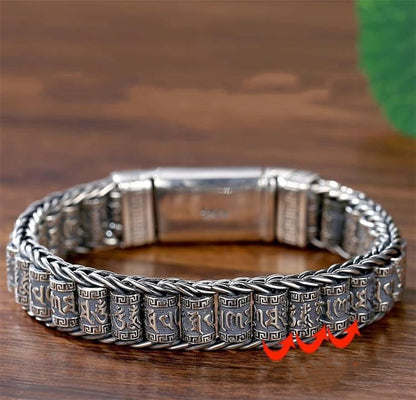 📿 50% DI SCONTO! ✨ Braccialetto Ruota della Preghiera a Sei Caratteri – Rotazione per Meditazione, Mantra Portatile & Regalo Spirituale 🧘♂️
