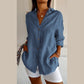 🌷Camicia monopetto classica con risvolto plissettato e texture per donna