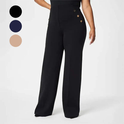 💥Saldi imperdibili - 49% di sconto💖Pantaloni da donna taglie forti elasticizzati a vita alta e gamba larga