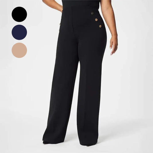 💥Saldi imperdibili - 49% di sconto💖Pantaloni da donna taglie forti elasticizzati a vita alta e gamba larga