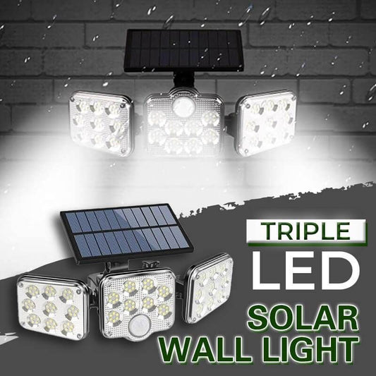 Lampada Solare da Parete a 3 Faretti LED