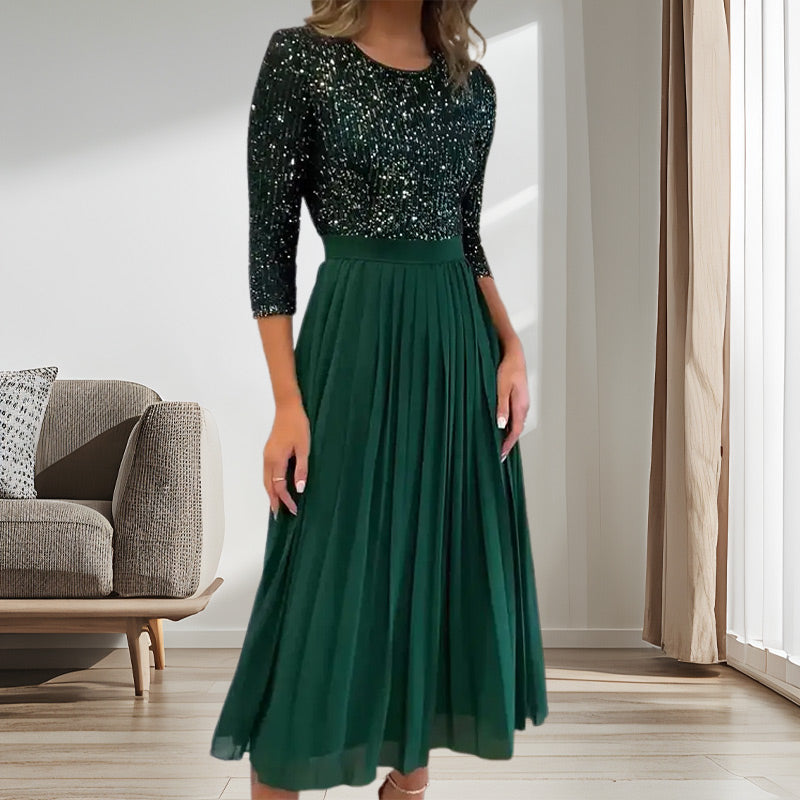 Abito midi in tulle con paillettes da donna