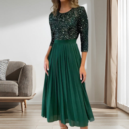 Abito midi in tulle con paillettes da donna