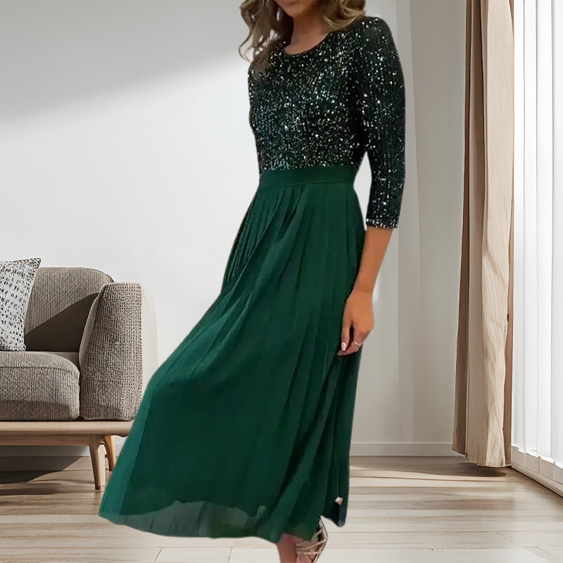 Abito midi in tulle con paillettes da donna