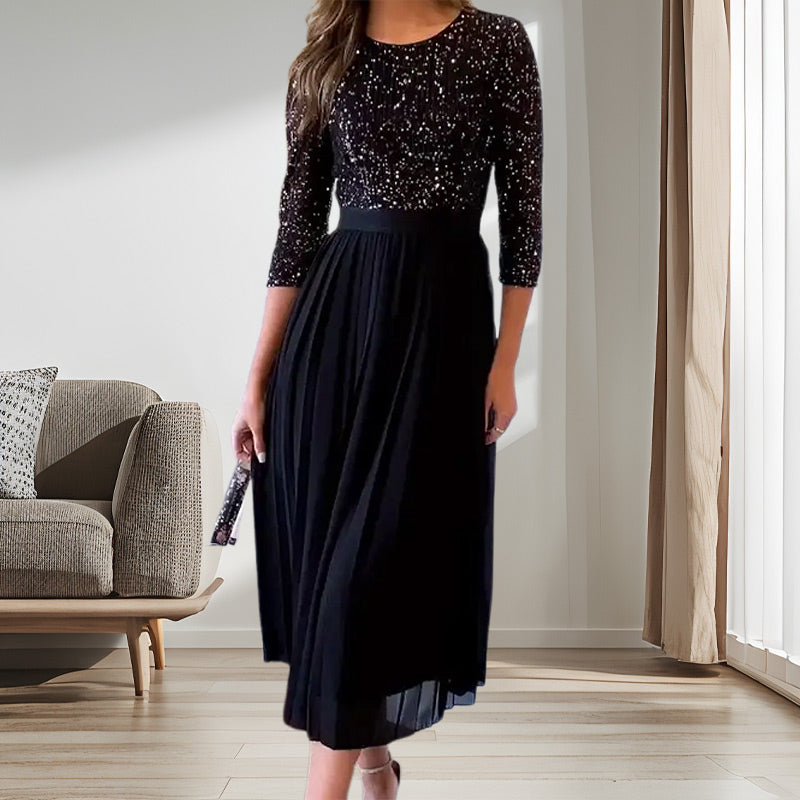 Abito midi in tulle con paillettes da donna