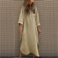 Vestito Casuale da Donna a Maniche Lunghe in Tinta Unita con Tasche