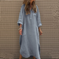 Vestito Casuale da Donna a Maniche Lunghe in Tinta Unita con Tasche