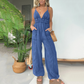 Tuta in Denim da Donna con Scollo Profondo a V
