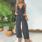 Tuta in Denim da Donna con Scollo Profondo a V