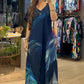 Abito da donna casual, largo e stampato, con scollo a V e maniche corte