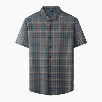 Camicia Classica da Uomo a Quadri con Maniche Corte → Comfort Senza Tempo & Facile da Mantenere