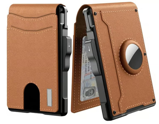 🔥Father's Day 49% OFF🎁AirTag Wallet for Men - with Pop Up Aluminum Case Money Clip Slim Leather Slots Credit Card Holder RFID Blocking Bifold Minimalist Wallet