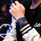 Stile Cyberpunk Futuristico – Orologio al Quarzo Multifunzionale e alla Moda per Uomo