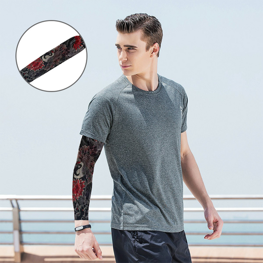 Manicotti Ultra Sottili con Protezione Solare e Stampa Effetto Tatuaggio
