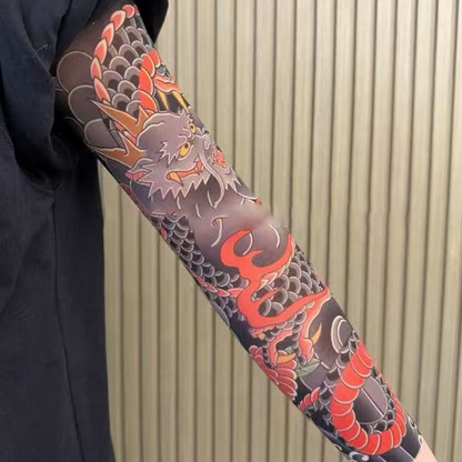 Manicotti Ultra Sottili con Protezione Solare e Stampa Effetto Tatuaggio