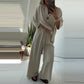 Completo a Righe da Donna 2 Pezzi: Top e Pantaloni a Gamba Larga