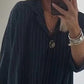 Completo a Righe da Donna 2 Pezzi: Top e Pantaloni a Gamba Larga
