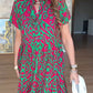 Abito lungo A-line casual da donna con stampa