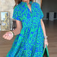 Abito lungo A-line casual da donna con stampa