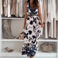 Abito Lungo da Donna Senza Maniche con Scollo a V e Fantasia Floreale