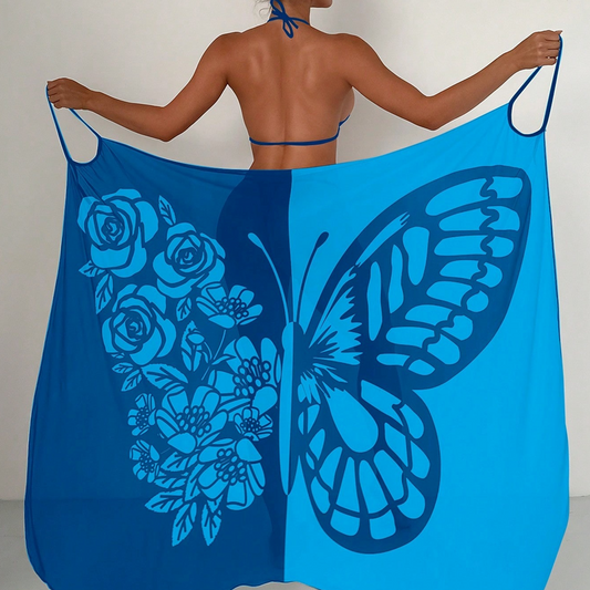 Vestito Copricostume Leggero da Donna con Motivo Farfalla