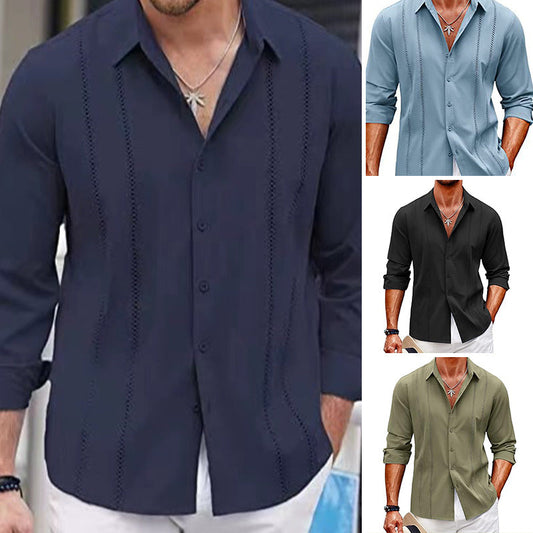 🔥🎁Nuovo arrivo 50% DI SCONTO💥Maglia a maniche lunghe tinta unita da uomo