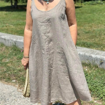 Abito Casual da Donna Senza Maniche con Scollo Rotondo